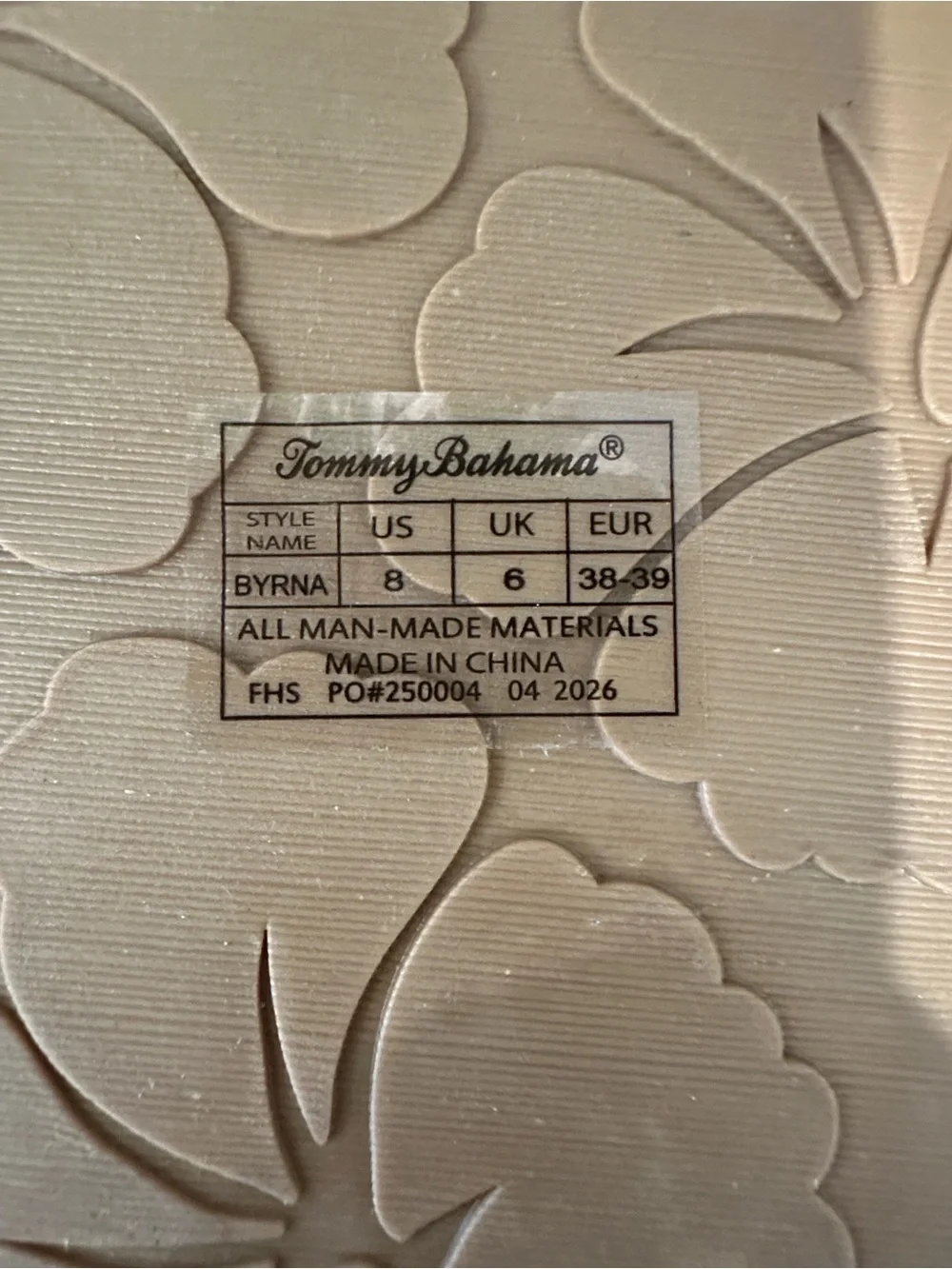 Tommy Bahama Navy Strap Tan Footbed Floral-Embossed Flip Flops